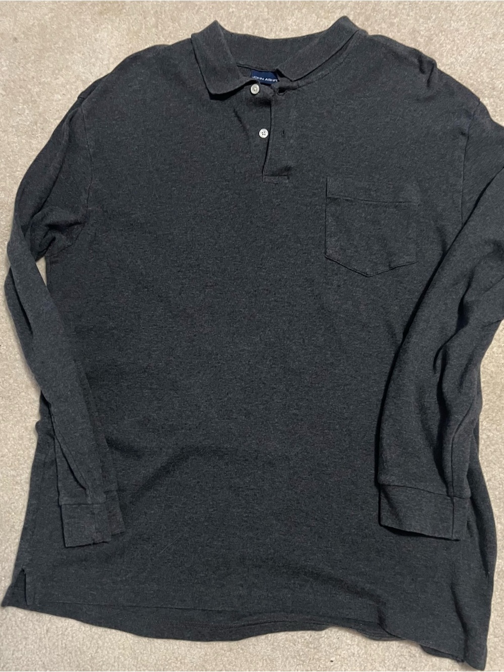 John Ashford Men's Long-Sleeve Polo Shirt - Charcoal Gray